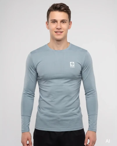Bluza bawełniana longsleeve błękitna Modo