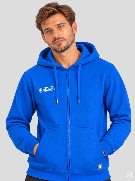 Bluza bawełniana rozpinana Era niebieska
