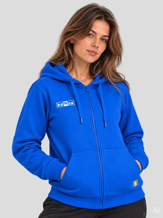 Bluza bawełniana rozpinana Era niebieska