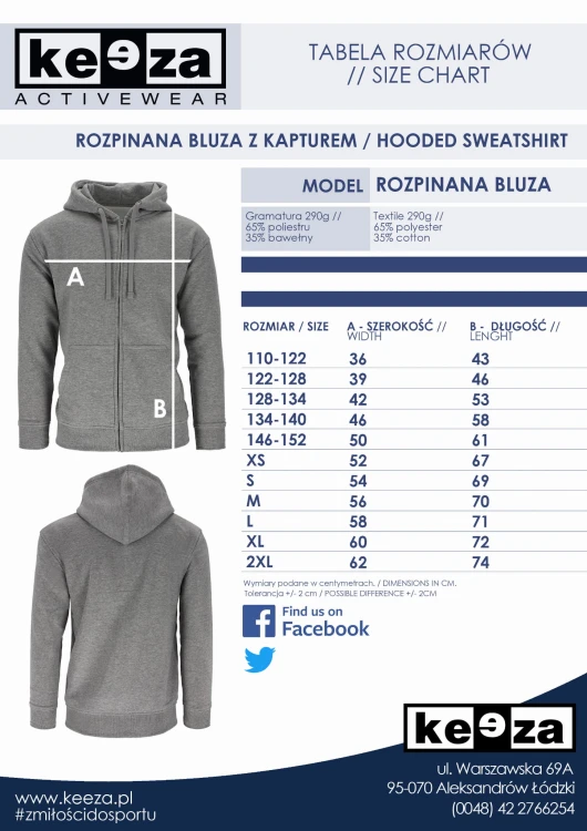 Rozpinana bluza z kapturem