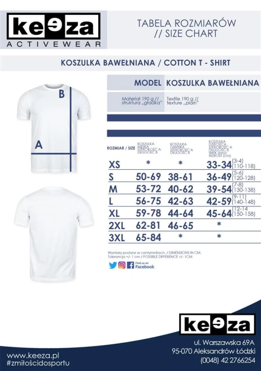 Tabela rozmiarów