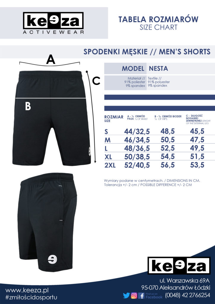 Tabela rozmiarów nesta